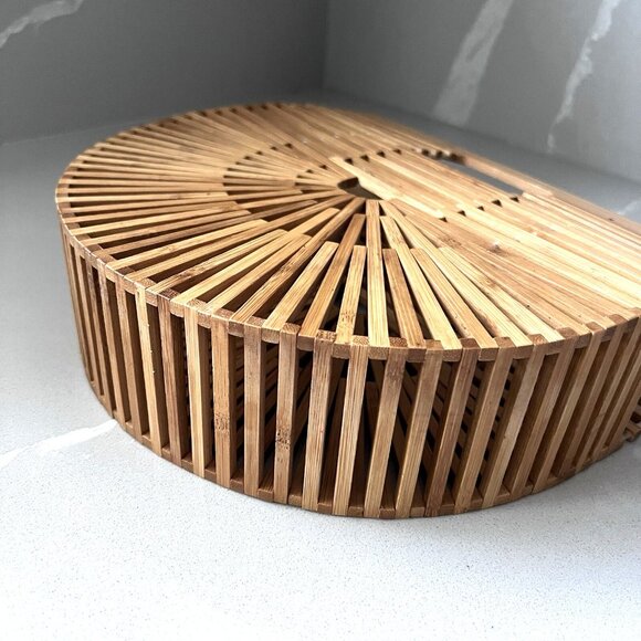 Rattan Bamboo Handbag Handmade Large Tote Bag Straw Beach Bags Beach Purse - Picture 4 of 9